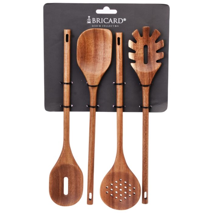 Set d'ustensiles de cuisine Bricard Acacia 029A | 4 pièces