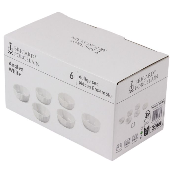 Bricard Angles 6 Parça Kase Seti | Ø8,7 × 4,3 cm – Beyaz