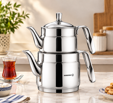 Korkmaz A229 Nostaljia Maxi Çelik Çaydanlık Takımı 1,2 L + 2,2 L
