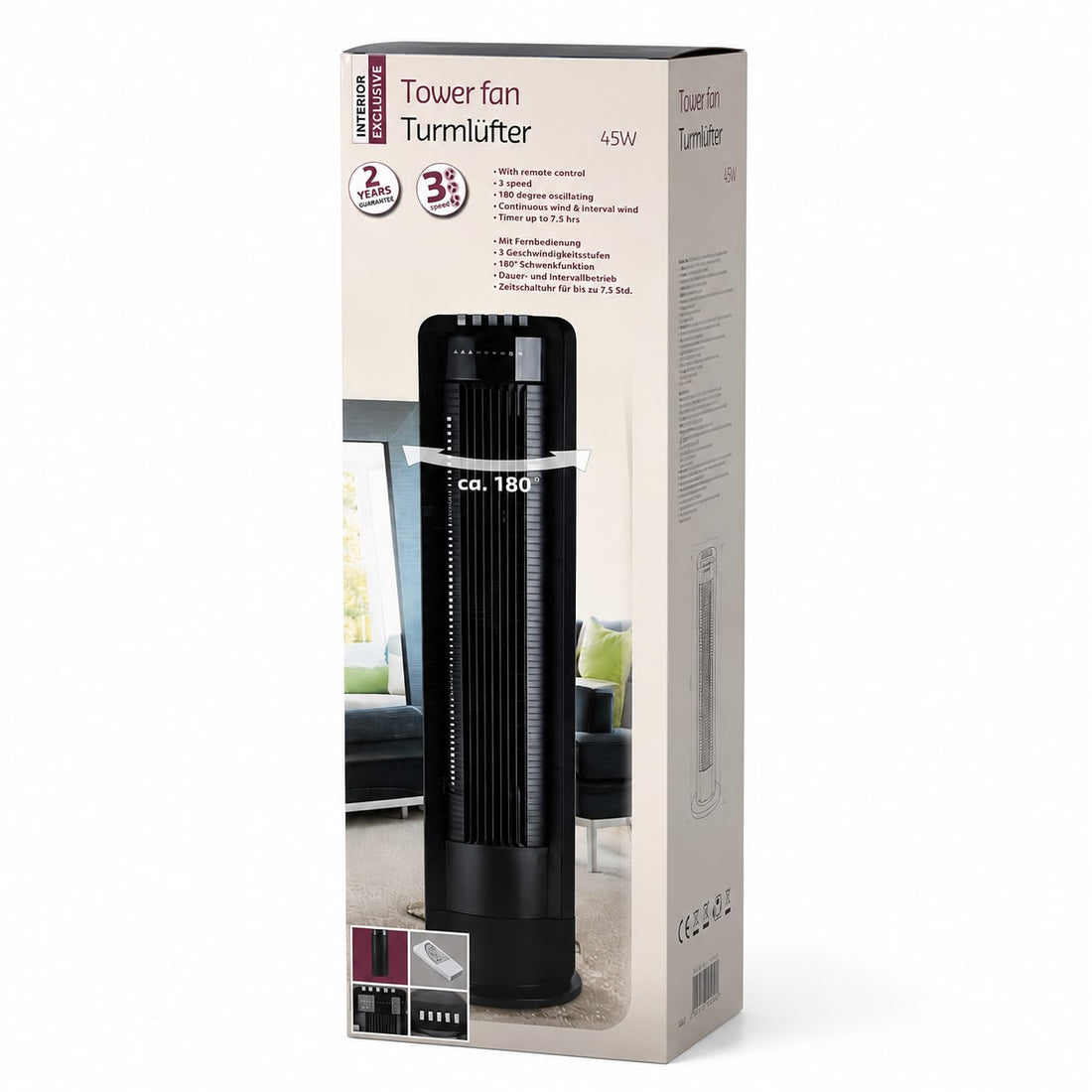Tower Fan 45W- Uzaktan Kumandalı Kule Tipi Vantilatör