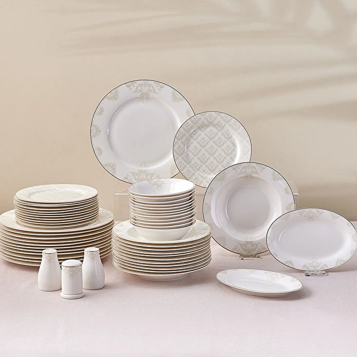Karaca Elegance Bone Siena 53-teiliges Geschirrset für 12 Personen, Gold