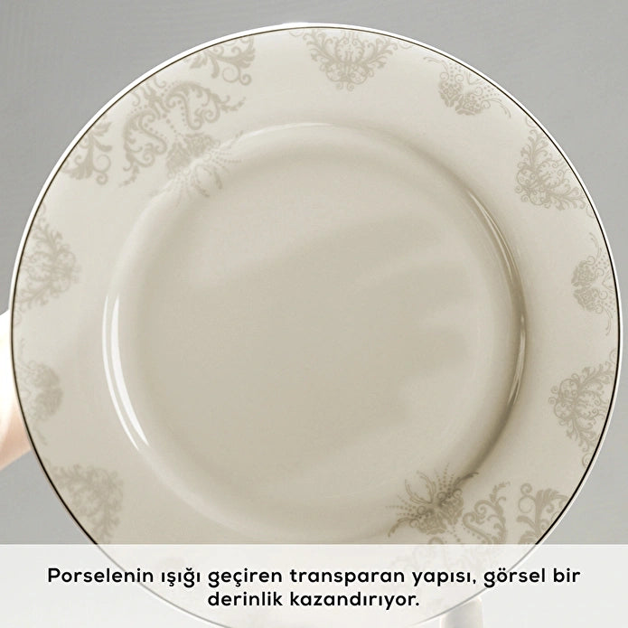 Karaca Elegance Bone Siena 53-teiliges Geschirrset für 12 Personen, Gold