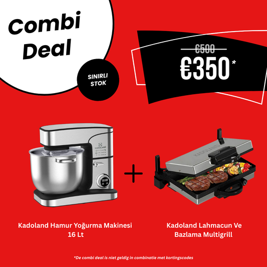 Kadoland Super combi - 16 Liter Keukenmixer + Kadoland Lahmacun Ve Bazlama Multigrill