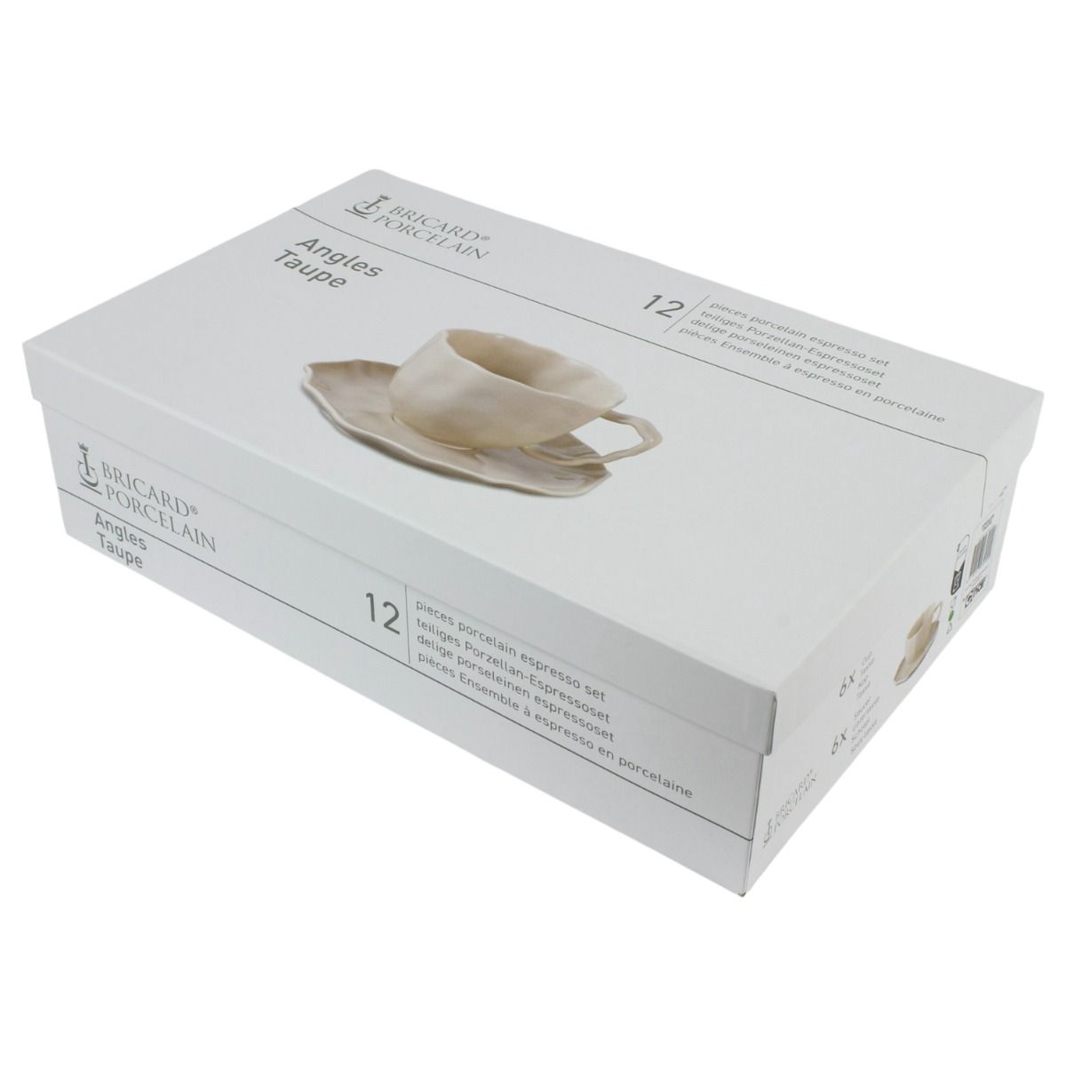 Service à expresso Bricard Angles | Taupe, 12 pièces