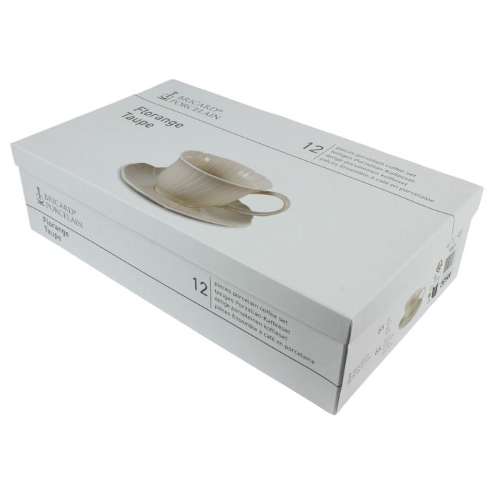 Bricard Florange koffieset | Taupe, 12-delig