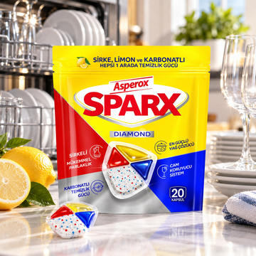 Asperox Sparx Diamond Bulaşık Makinesi Kapsülü 20 Adet