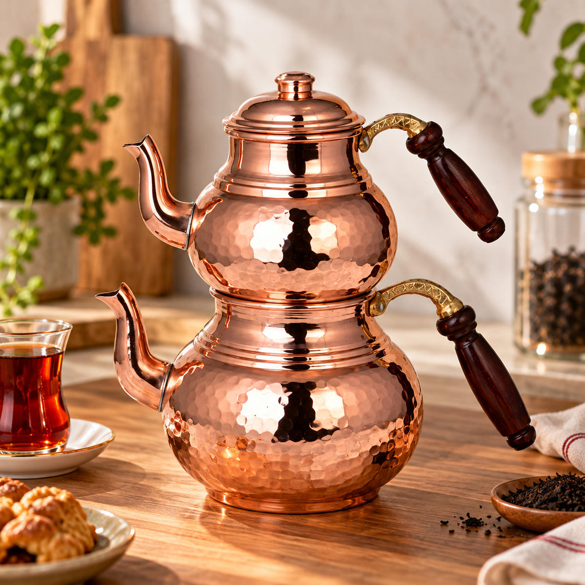 Geleneksel Bakır Çaydanlık No.2