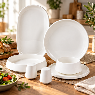 Bricard Bellon 6 Kişilik 27 Parça Porselen Yemek Takımı | Beyaz