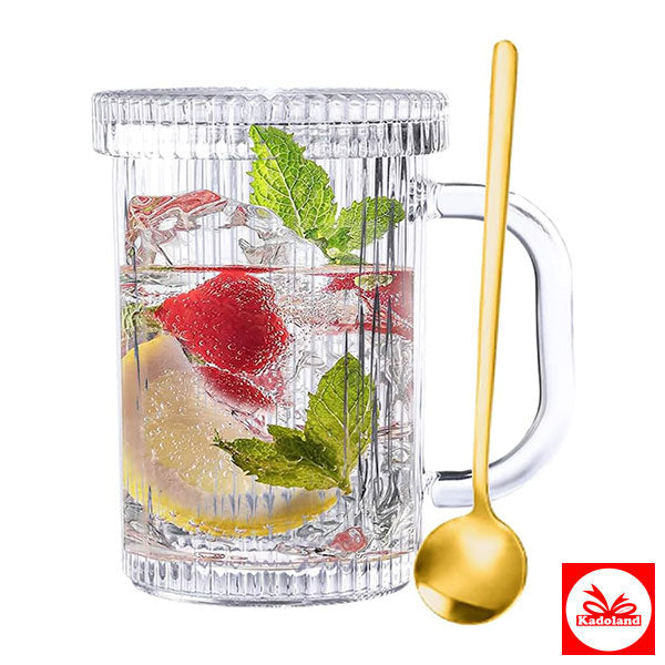 Kadoland Bavary Ripple Glasbecher mit Deckel