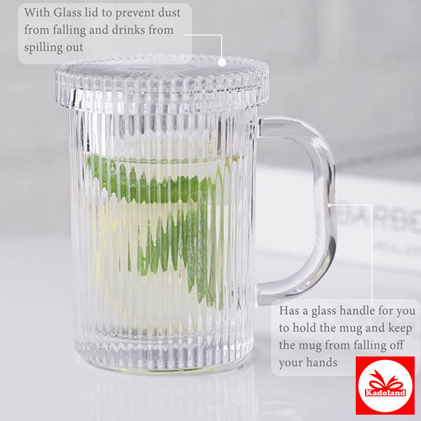 Kadoland Bavary Ripple Glasbecher mit Deckel