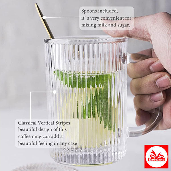 Kadoland Bavary Ripple Glasbecher mit Deckel
