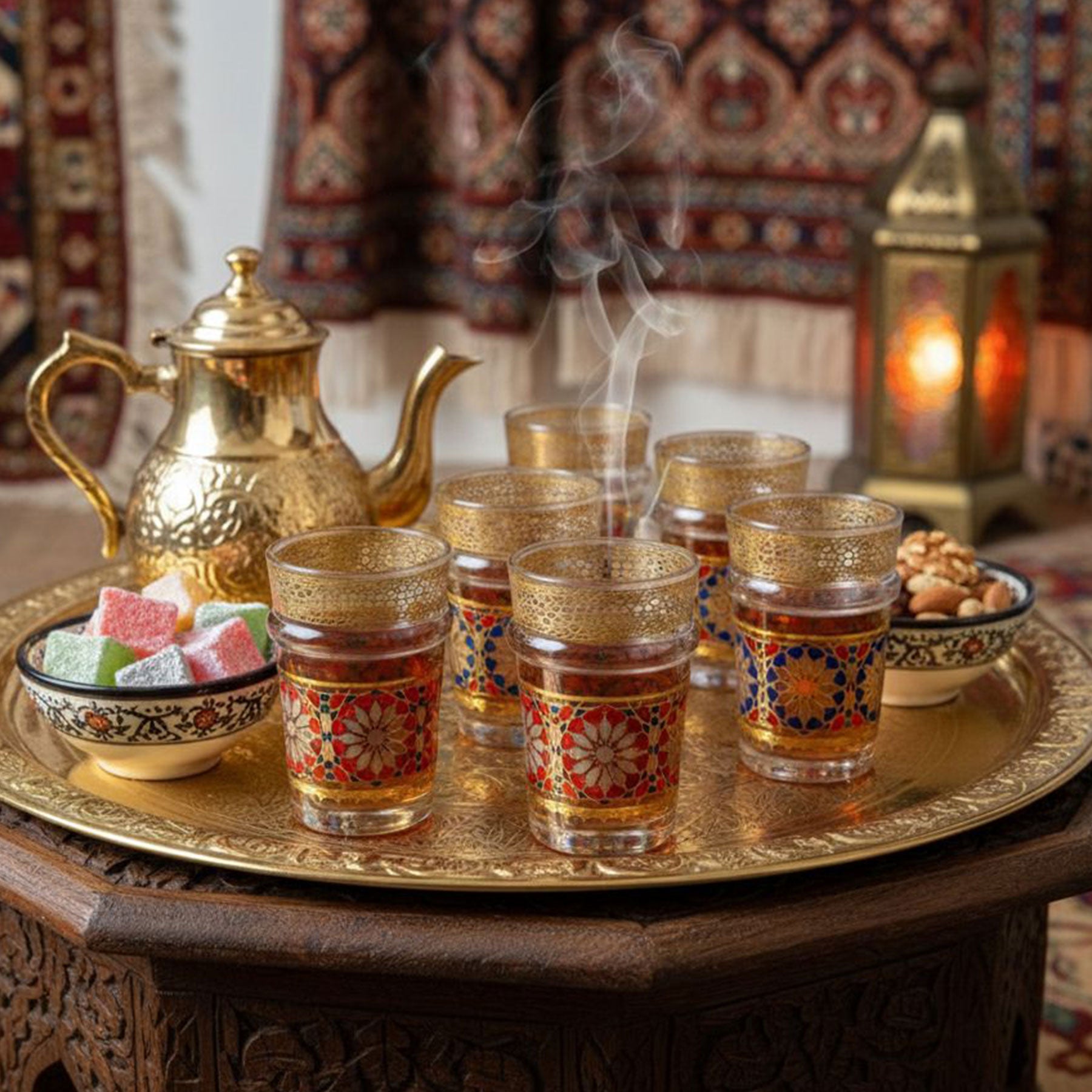 Marokkanisches traditionelles Teeglas-Set, 12er-Set