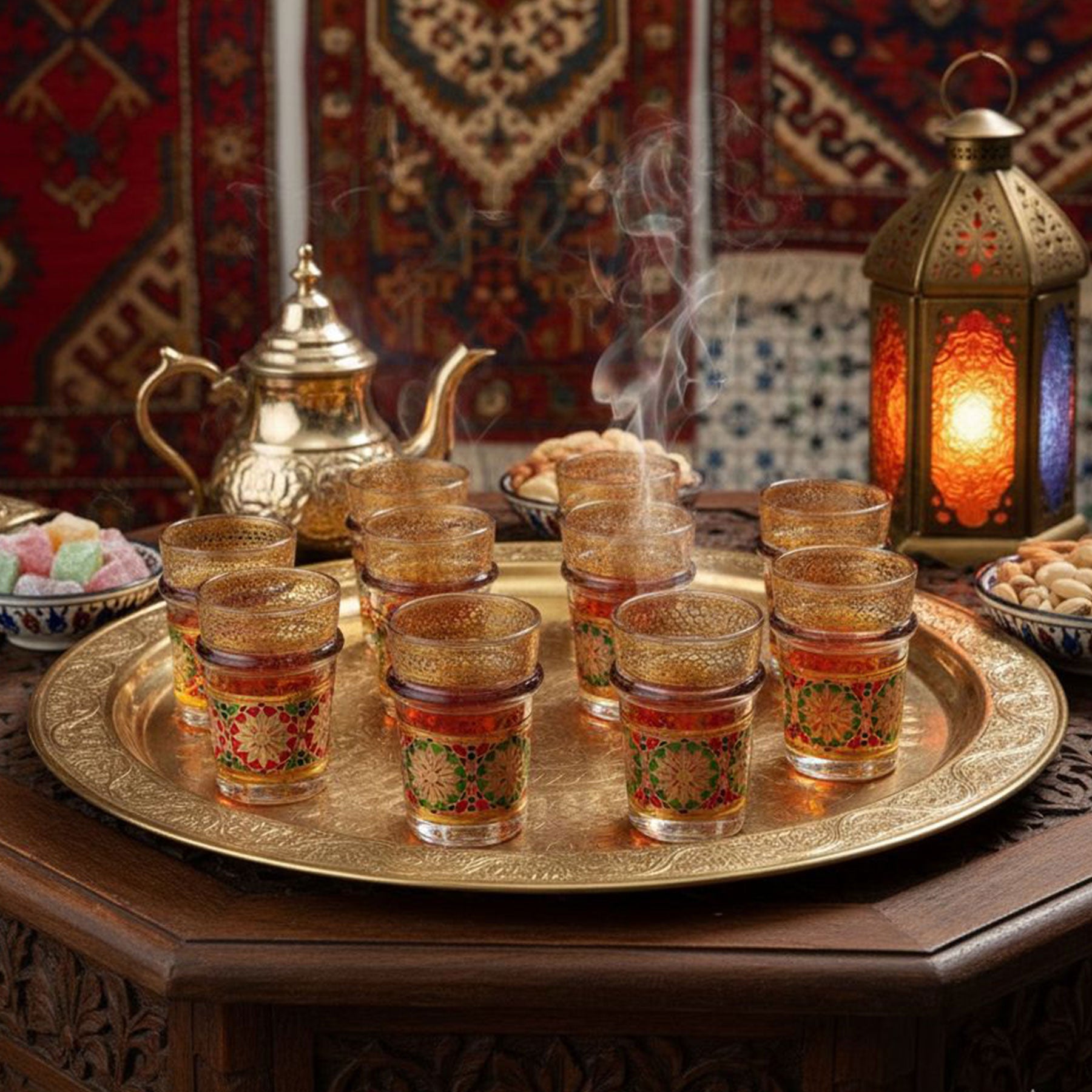 Marokkanisches traditionelles Teeglas-Set, 12er-Set