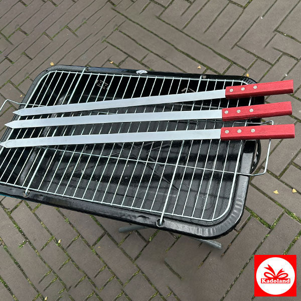 Kadoland - Set de 3 brochettes d'Adana à manche en bois