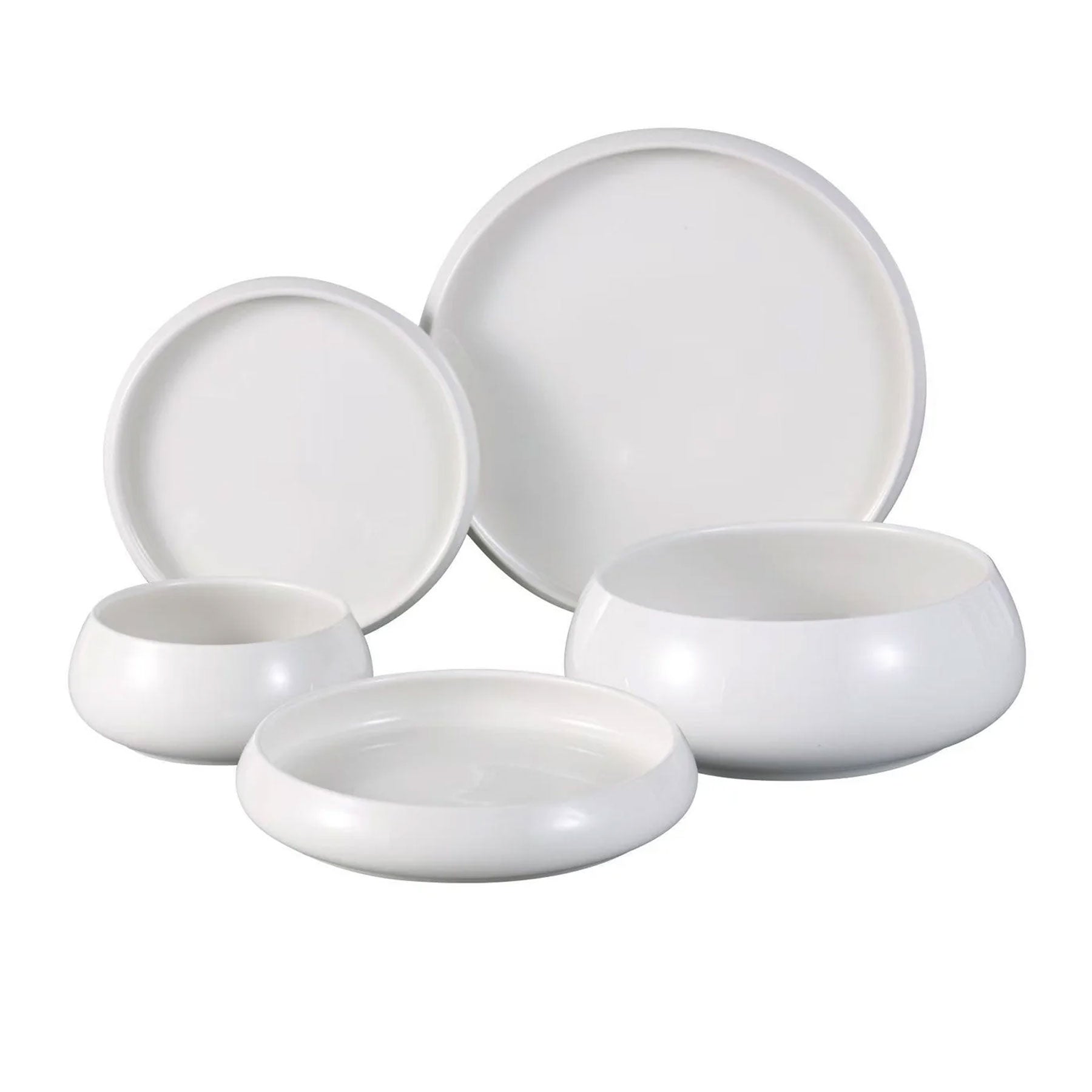 Bavary Chubby Luxury 25-Piece Dinner Set | White