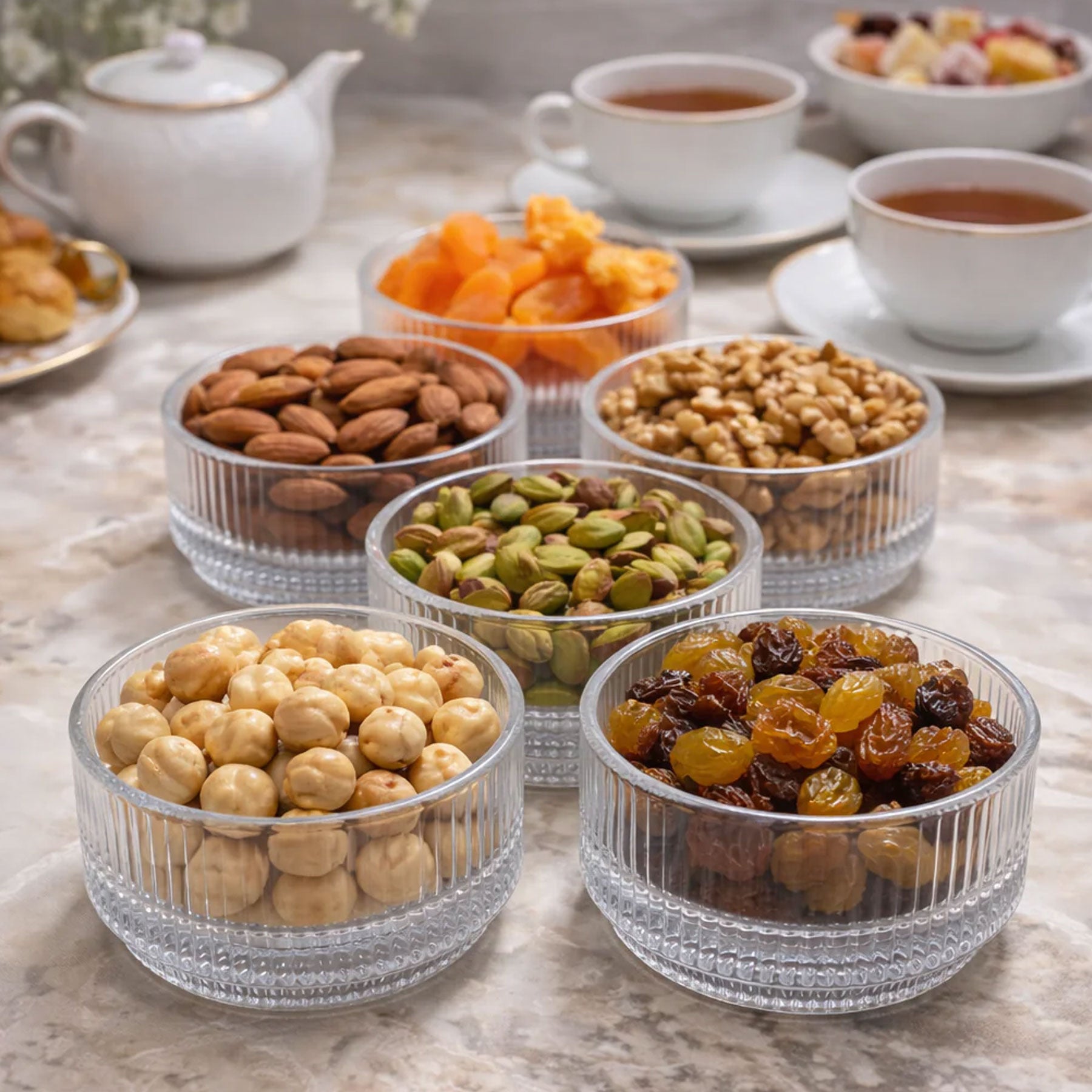 Lot de 6 petits bols Bavary Snack avec pied - 200 ml