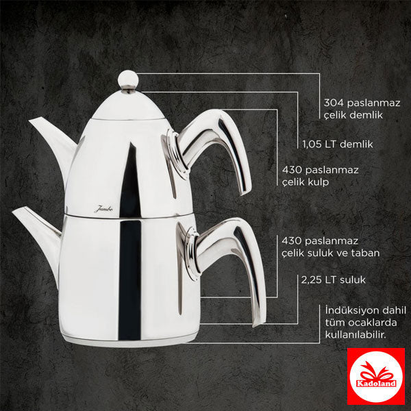 Jumbo 6500 Çaydanlık | Metalen Handvat