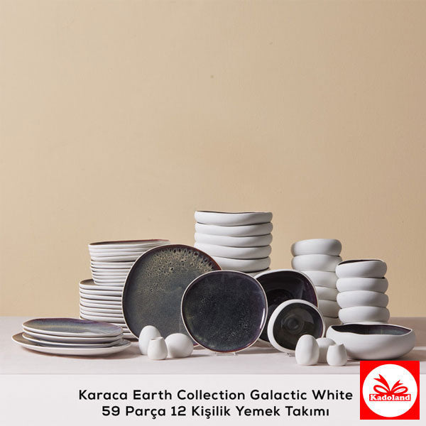 Karaca Earth Collection Galactic 55 Parça tafelservice için 12 Kişilik – Beyaz