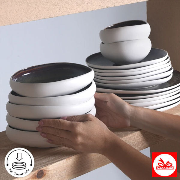 Karaca Earth Collection Galactic 55-delig servies voor 12 personen – Wit
