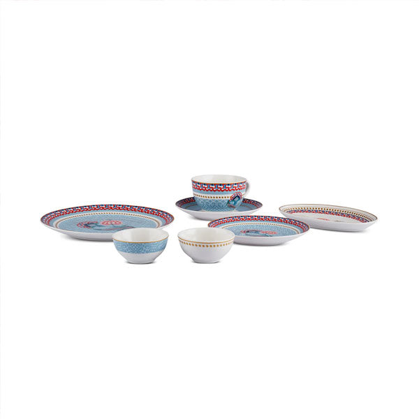 Karaca Forever Bone Spello 26 Parça Ontbijtset Mavi