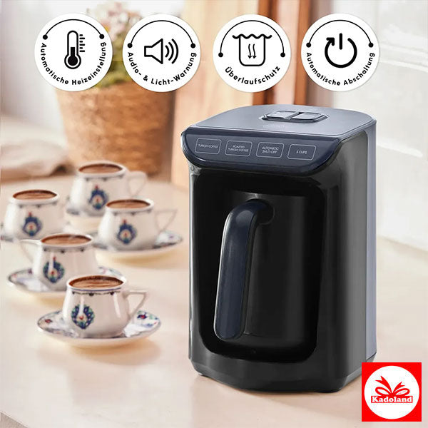 Karaca Hatır Köz Türk Kahve Makinesi Shiny Black 5 Fincan Kapasiteli Bol Köpüklü