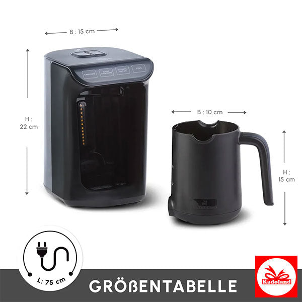 Karaca Hatır Köz Türk Kahve Makinesi Shiny Black 5 Fincan Kapasiteli Bol Köpüklü