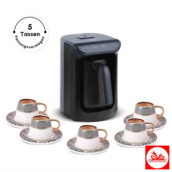 Karaca Hatır Köz Türk Kahve Makinesi Shiny Black 5 Fincan Kapasiteli Bol Köpüklü