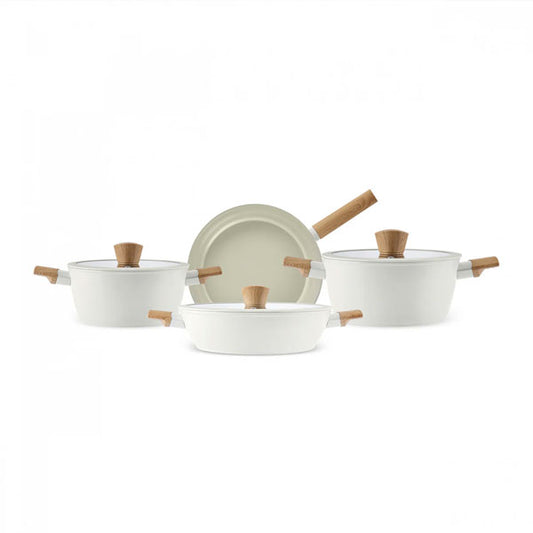 Karaca Swiss Crystal Almond Cream 7-delige Inductiebestendige Pannenset