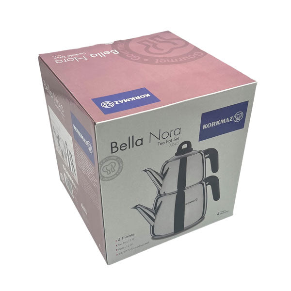 Ensemble de théière Korkmaz A045 Bella Nora | Ensemble de théière 1,0 L/2,0 L