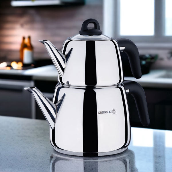 Ensemble de théière Korkmaz A045 Bella Nora | Ensemble de théière 1,0 L/2,0 L