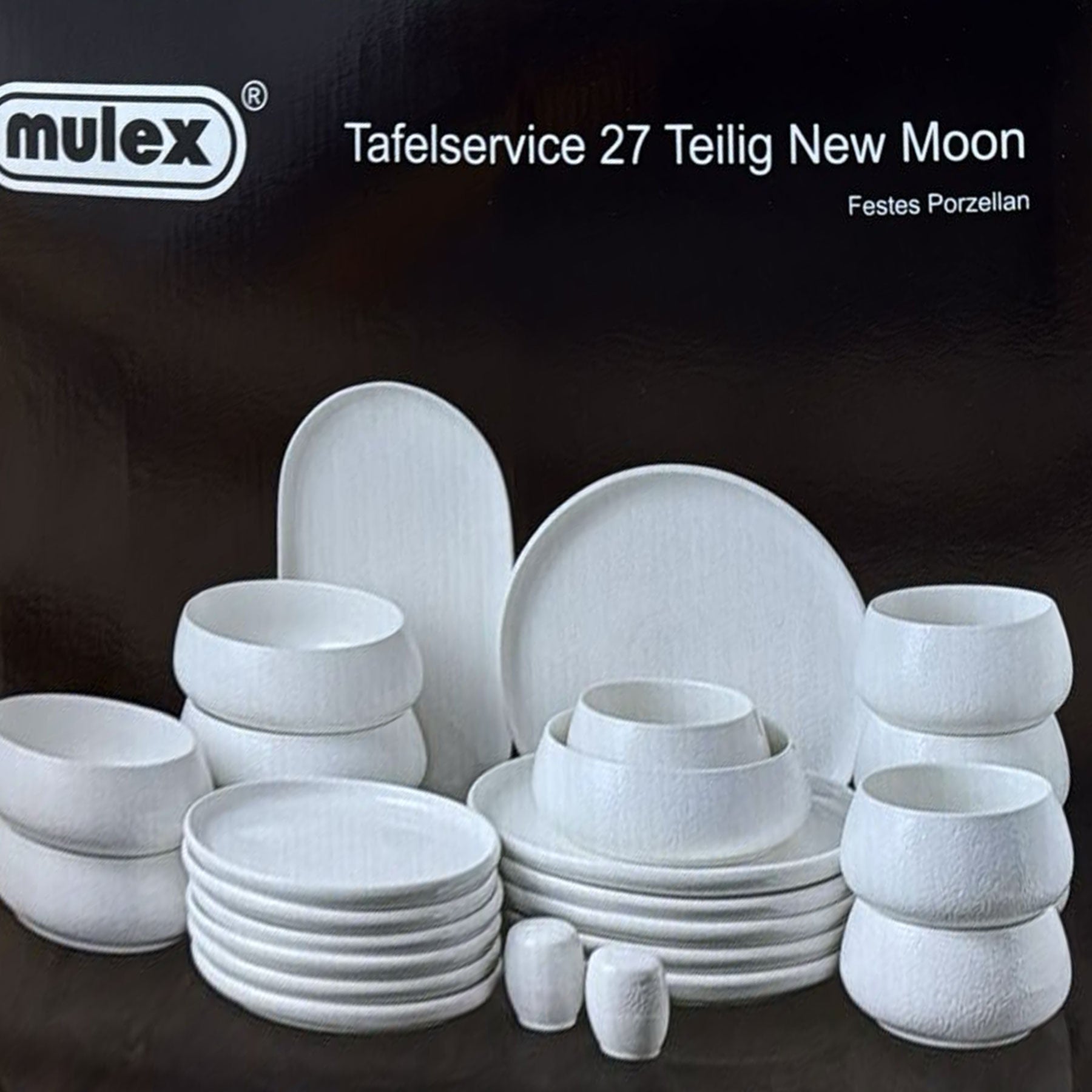 Mulex | Mx151539 Geschirrset – Weiß – 27-teilig für 6 Personen – Porzellan