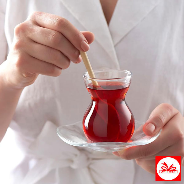 Paşabahçe theeglas met kantpatroon, 6 stuks, transparant, 145 ml | 42841