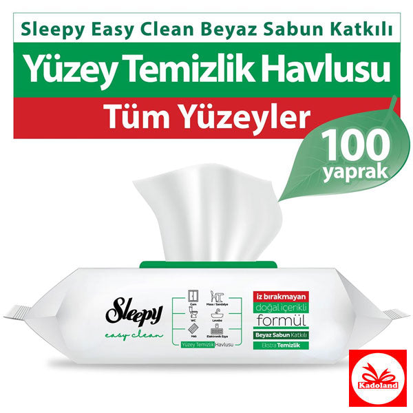 Kadoland Eindhoven Sleepy Easy Clean witte reinigingsdoekjes met zeep, 100 stuks