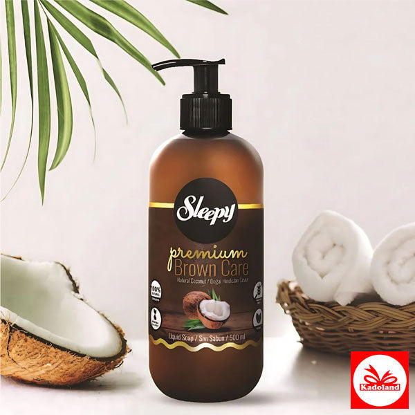 Sleepy Premium - Brown Care El Sabunu - Dispenserli - 500 ml