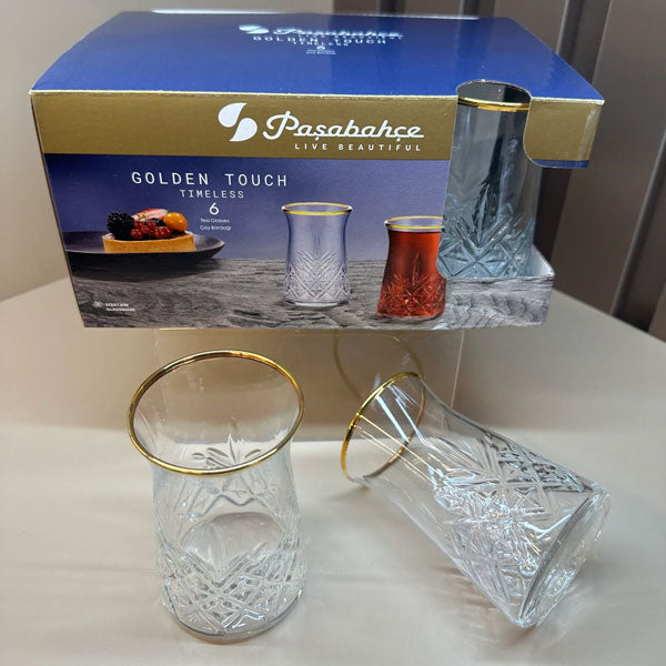 Paşabahçe Timeless Golden Touch 6 Çay Bardağı 160 ml | Pb-42891Go
