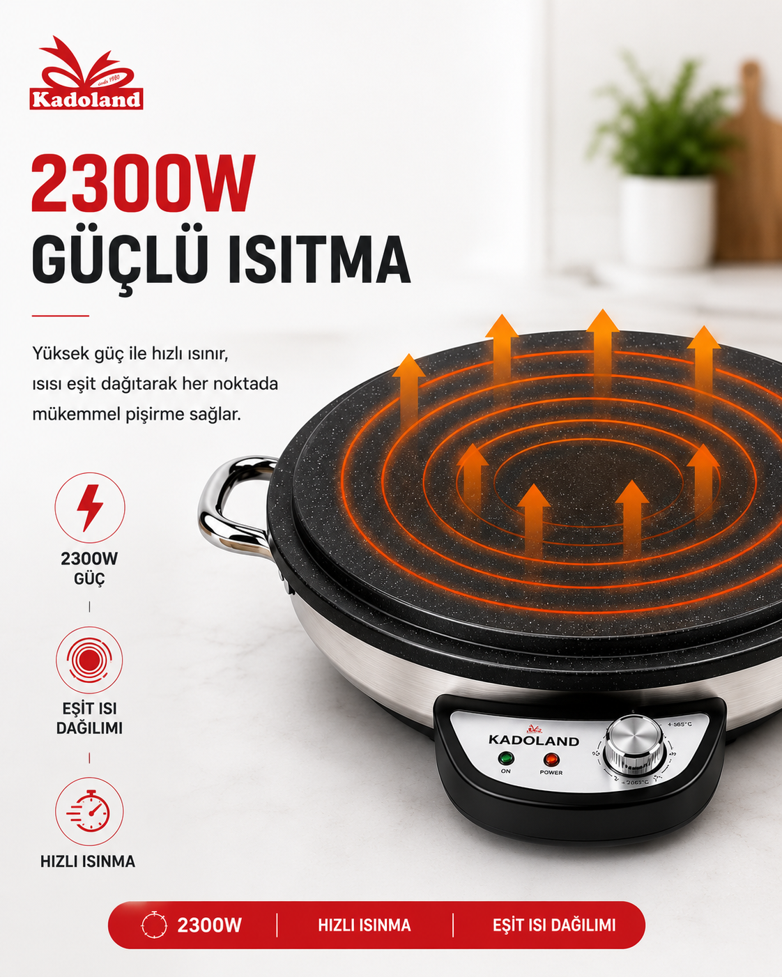 Kadoland Electric Yufka and Katmer Griddle | Ø50cm 2300W