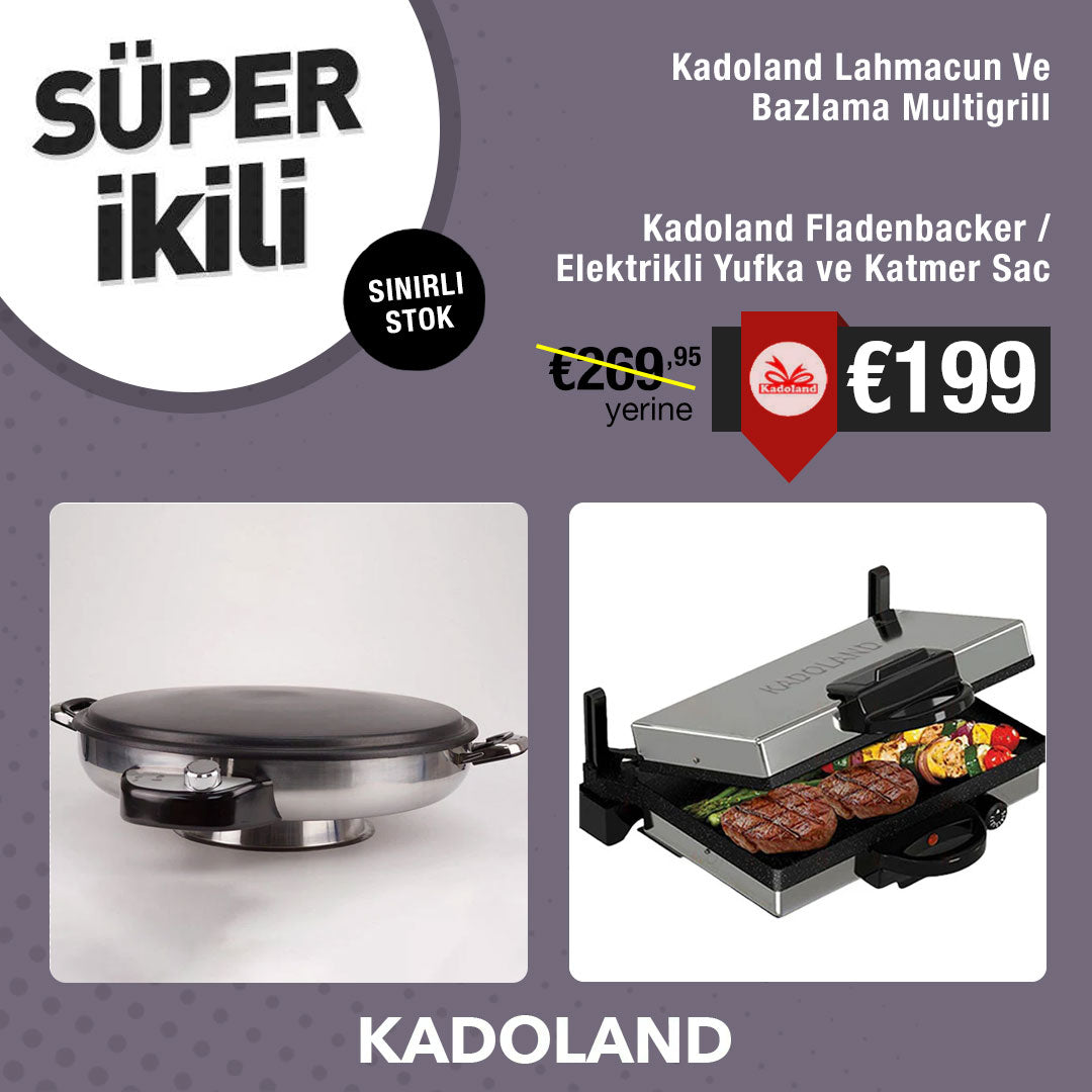 Kadoland Lahmacun en Bazlama Multigrill + Kadoland Fladenbacker | Elektrische bakplaat voor yufka en katmer