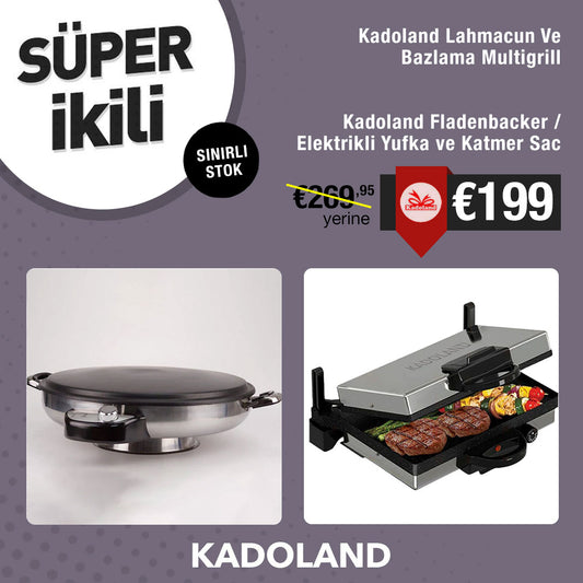 Kadoland Lahmacun Ve Bazlama Multigrill + Kadoland Fladenbacker / Elektrikli Yufka ve Katmer Sac