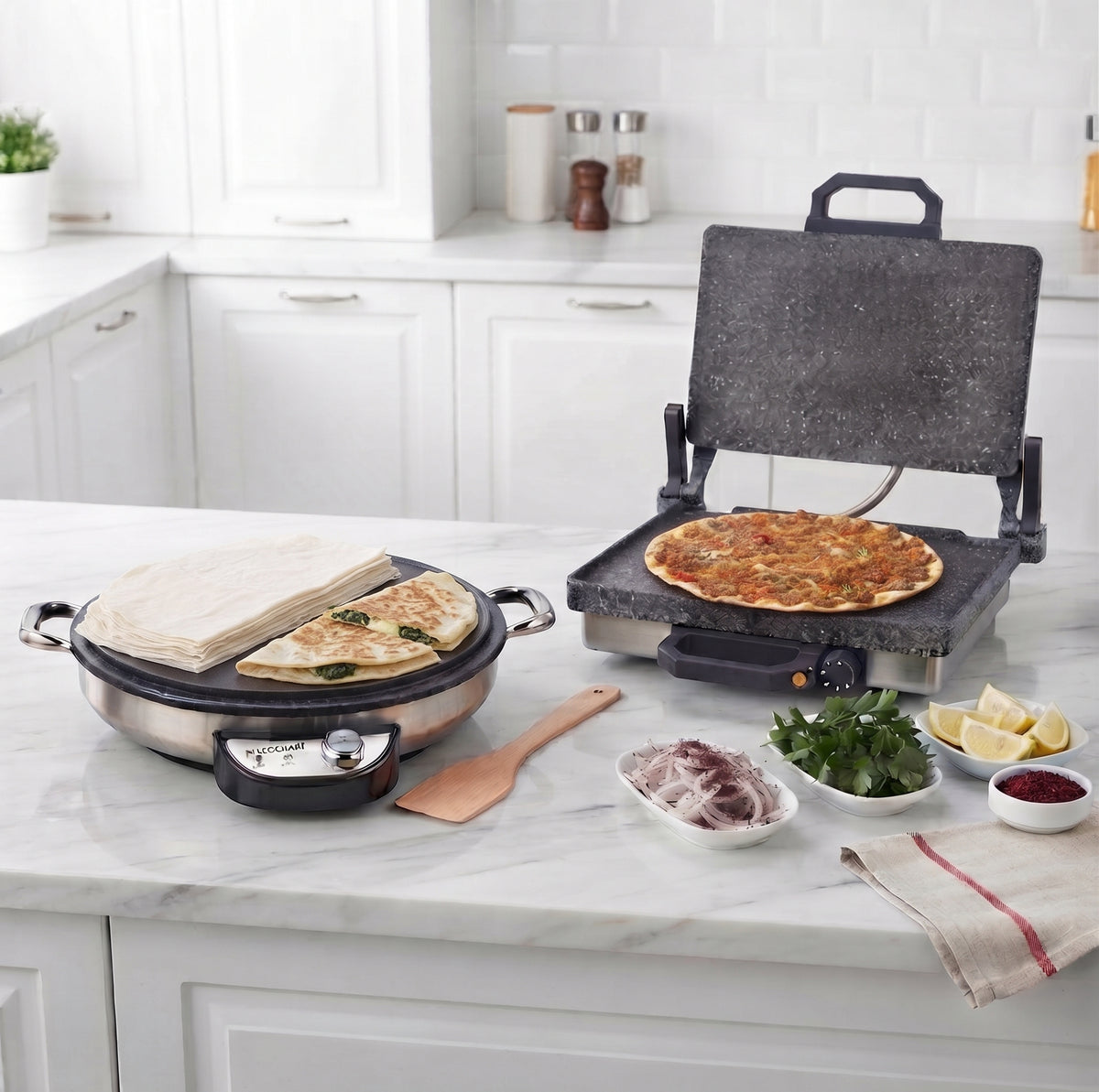 Kadoland Lahmacun Ve Bazlama Multigrill + Kadoland Fladenbacker | Elektrikli Yufka ve Katmer Sac