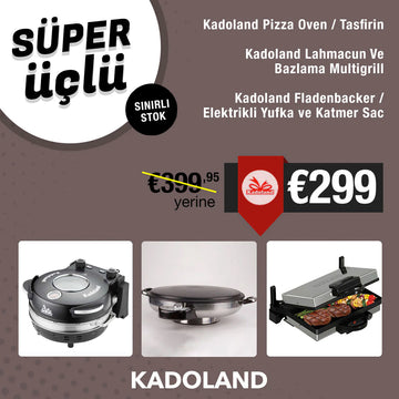Kadoland Lahmacun Ve Bazlama Multigrill + Kadoland Pizza Oven / Tasfirin + Kadoland Fladenbacker, Yufka ve Katmer Sac