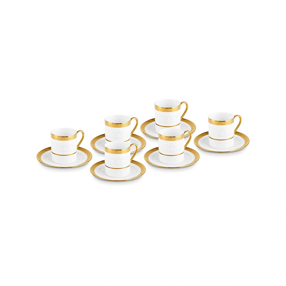 Karaca Royal Bone Victoria 6 Kişilik Kahve Fincan Takımı 90 ml