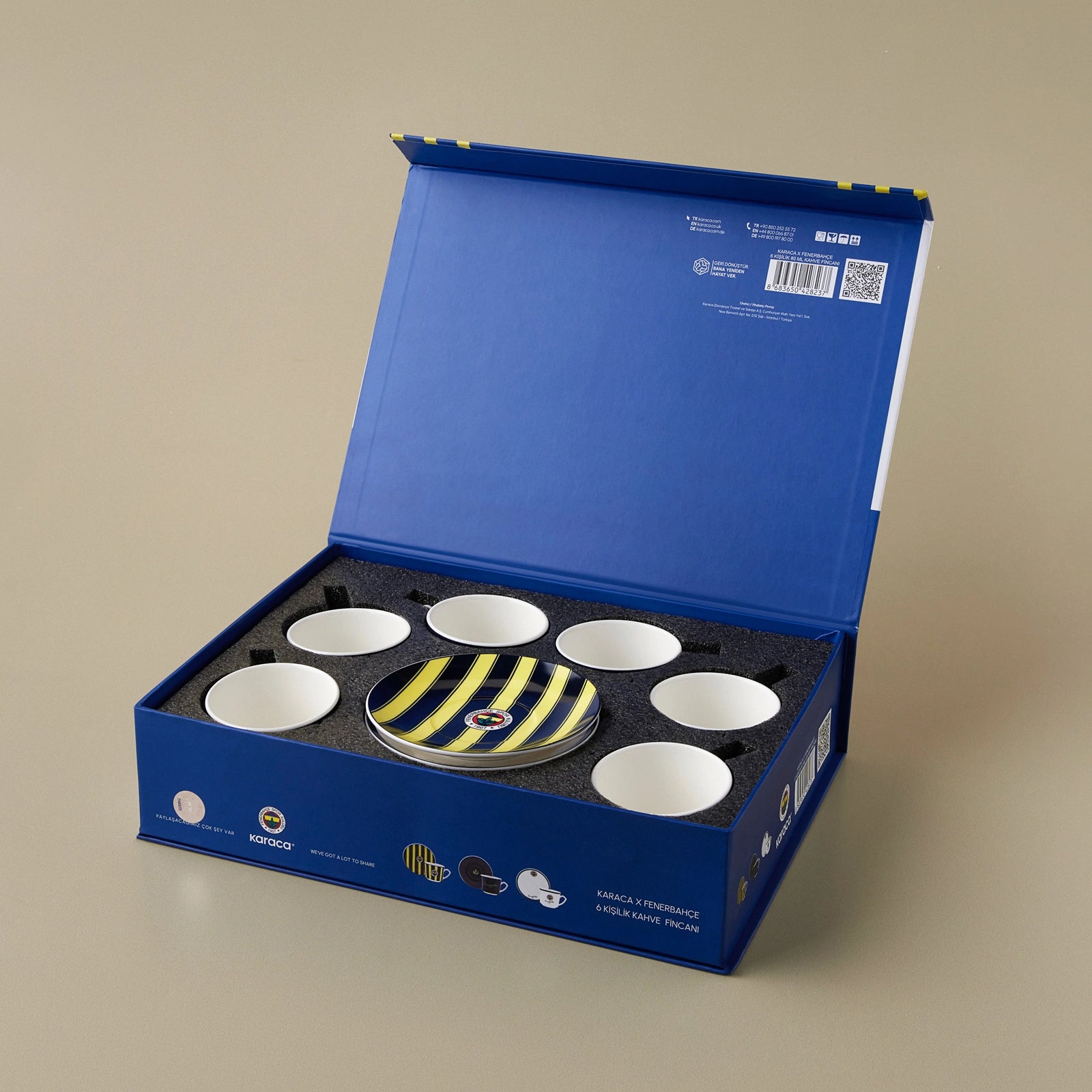 Karaca x Fenerbahçe Lisanslı 6 Kişilik Kahve Fincan Takımı 80 ml