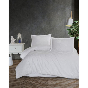 Lavella Melis Saten Nevresim Takımı | Beyaz 200 × 220 cm