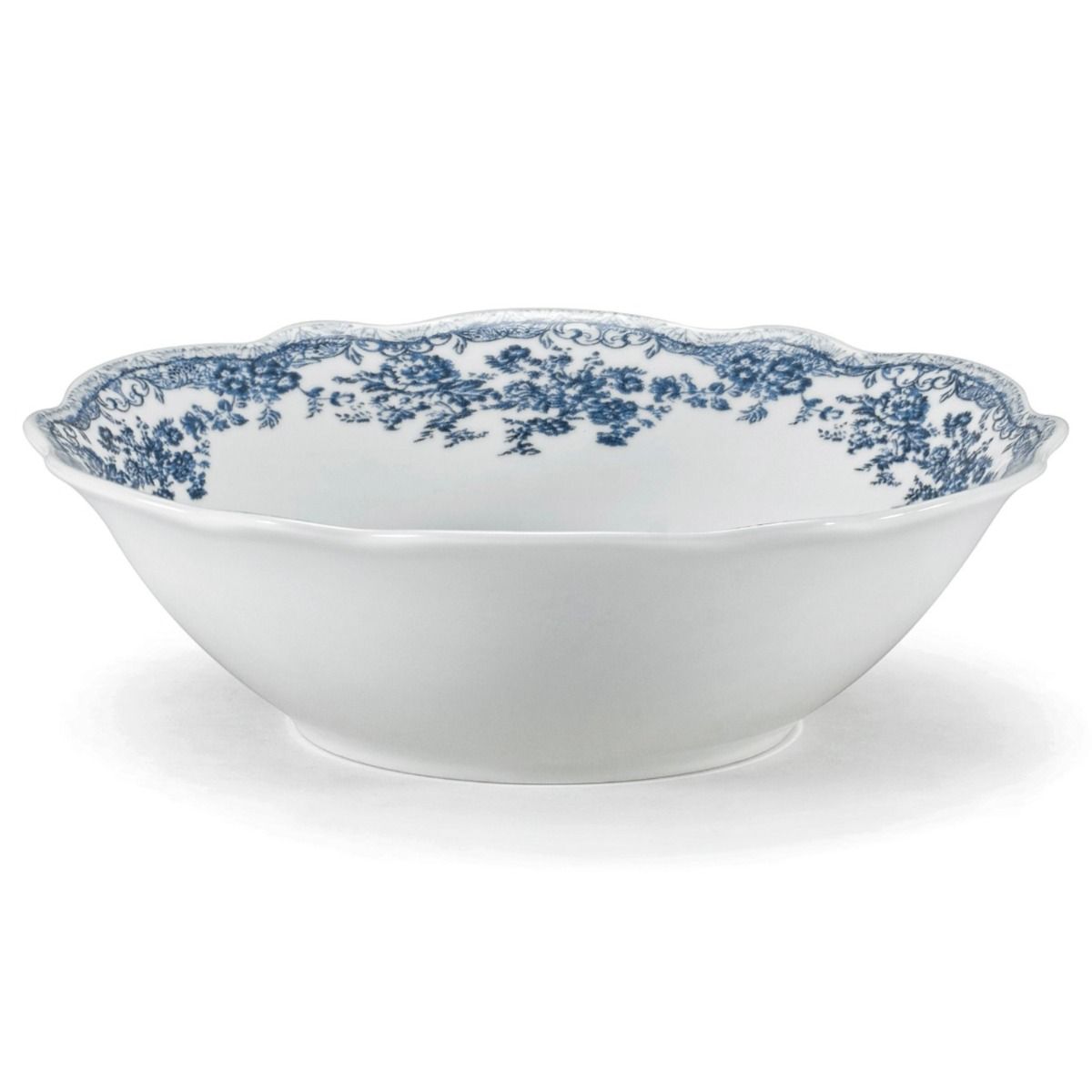 Vintage 25 parça 6 kişilik porselen yemek takımı - Mavi çiçek desenli