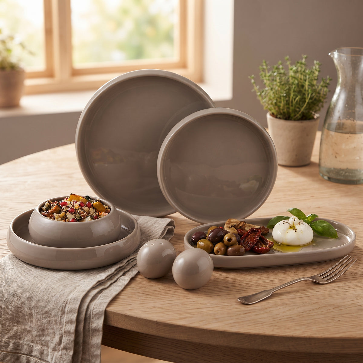 Mulex | Service de table Moon – Gris – 27 pièces pour 6 personnes