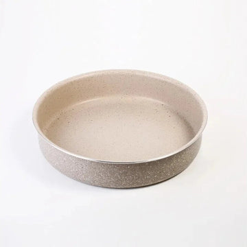 Yuvarlak Granit Fırın Kabı - Krem | 36 cm