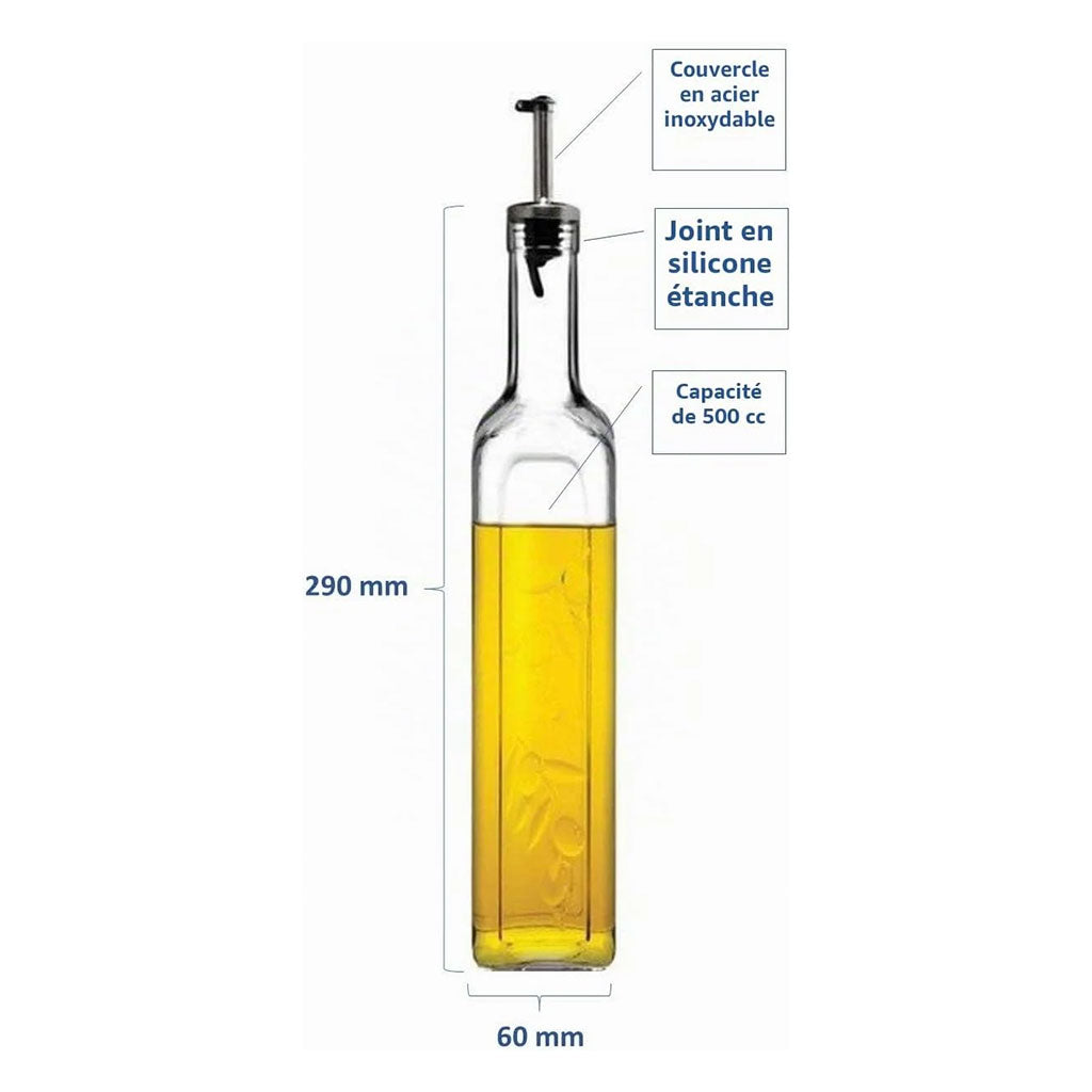 Paşabahçe 80229 Oliere e acetoiere "Homemade" – Set da 2 – 500 ml