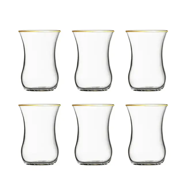 Paşabahçe 6er-Set Tee-Gläser mit Optik, 120 ml