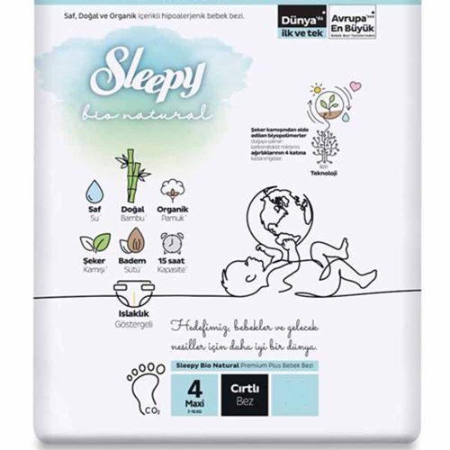 Sleepy Bio Natural-luiers nr. 4 (7-16 kg) - 42 stuks