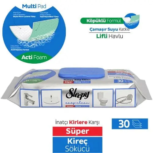 Sleepy Kireç Çözücü Yüzey Temizlik Havlusu 30'lü